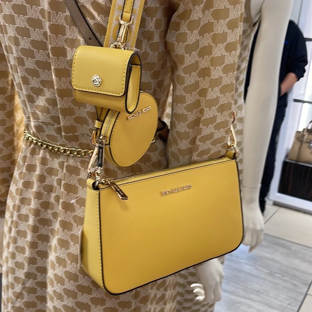 MICHAEL KORS JET SET TRAVEL SMALL SHOULDER CROSSBODY BAG WITH TECH ATTCH AIRPOD - Picture 6 of 16